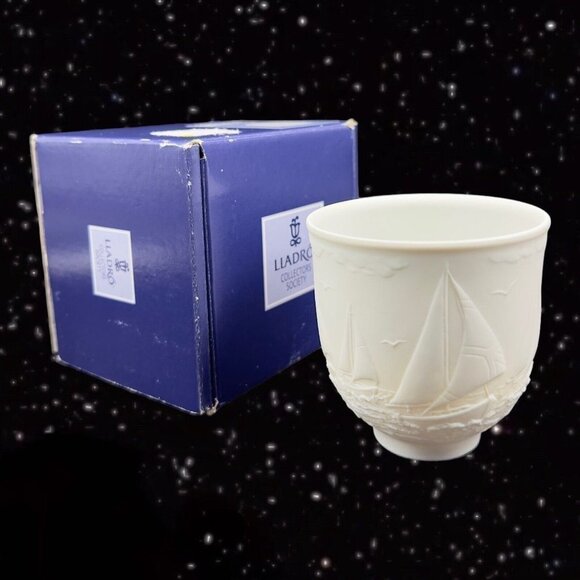 Lladro Collectors Society 1997 SAILING THE SEAS CUPS CANDLE HOLDER VOTIVE WHITE - Picture 13 of 13